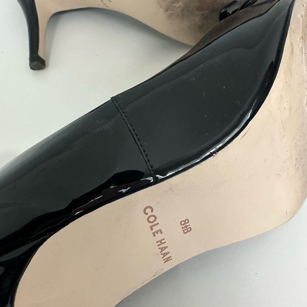 Cole Haan Black Heels with Silver Detail - Picture 5 of 6